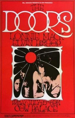 $79.99 • Buy THE DOORS / JIM MORRISON 1969 COW PALACE 4th PRINTING CONCERT POSTER / NMT  