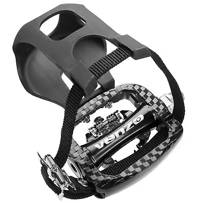 VENZO Bike Toe Clips Cage & Cleats Compatible With Shimano SPD Pedals Spin Bike • $44.98