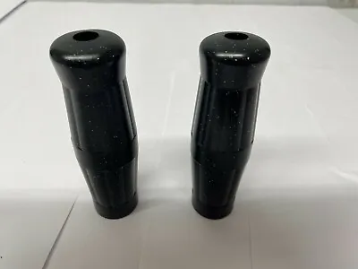 Yamaha Vintage Style Black Metal Flake Coke Bottle Street Bike Grips 1  130MM • $15.99