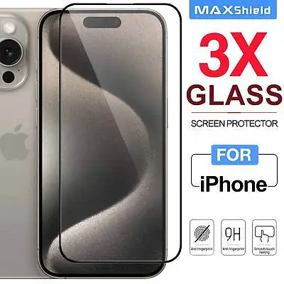 $8.95 • Buy 3X For IPhone 15 14 13 12 11 Pro Max SE XS XR Tempered Glass Screen Protector