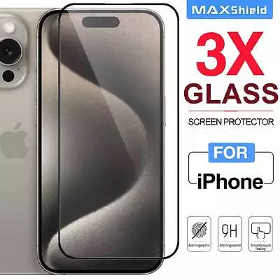 3X For IPhone 15 14 13 12 11 Pro Max SE XS XR Tempered Glass Screen Protector • $8.95