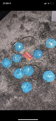 £1.29 • Buy Blue Ball Wicker String Fairy Lights