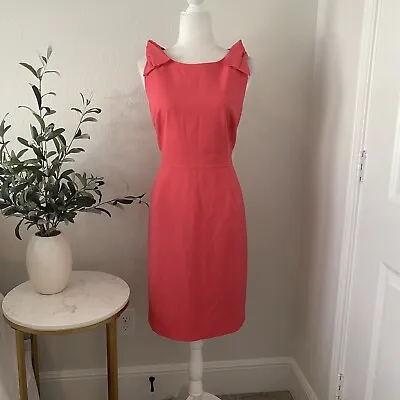 J. Crew Origami Bow Pink Sleveless Sheath Dress Size 10 Wool • $40