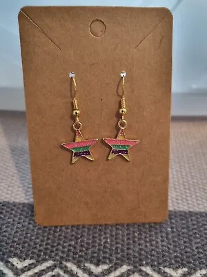 Rainbow Glitter Star Dangle Drop Earrings Gold Colour Hypoallergenic • £3.60