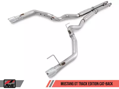 AWE Track Edition Cat-back Exhaust For S550 Mustang GT - Dual Tip -Chrome Silver • $1145
