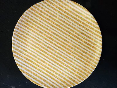 Eight (8) Hearth & Hand™ ~ Melamine ~ GOLD RUSTIC STRIPE ~ 10.75  Dinner Plates • $21.95