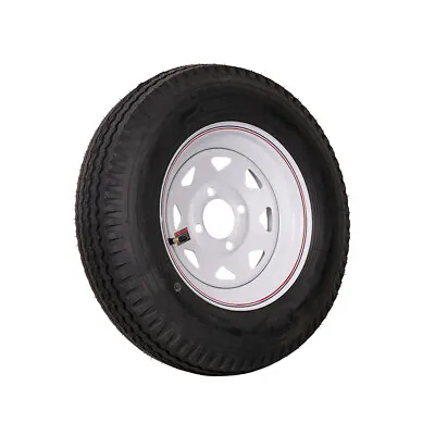 $95 • Buy 12  White Spoke Trailer Wheel 530X12 Tire Mounted (4x4) Bolt Circle