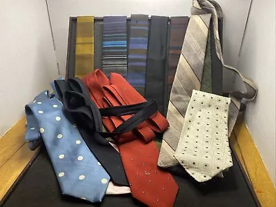 Men’s Modern/Vintage Neck Ties Lot Of 13 Designer For Wear Or Craft Or Reselling • $14.99