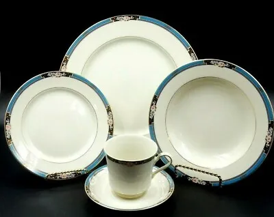 Mikasa Japan Fine Bone China  Florisse  Turquoise 5 Piece Place Setting ~ L2840 • $22.99