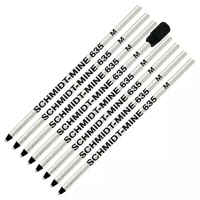 8 X - Schmidt 635 Mini D1 Ball Pen Refill With Plastic Refill Holder Black • $9.95