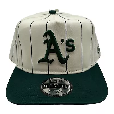 New Era The Golfer Oakland Athletics MLB Pinstripe Green Snapback Hat Cap UO EXC • $24.79