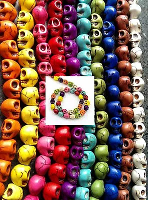 £2.49 • Buy 🎀 40 Skull Beads 9x8mm For Jewellery Day Of The Dead - CLEARANCE STOCK 🎀