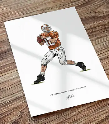 $24.99 • Buy Peyton Manning Poster Tennessee Volunteers Football Illustrated Art Print