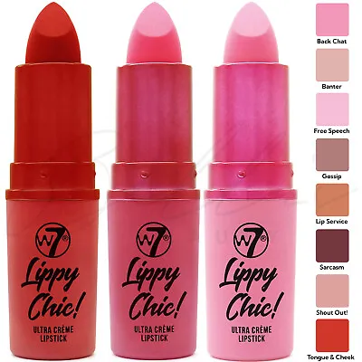 W7 Lippy Chic! Long Lasting Lightweight Ultra Creme Lipstick 3.5g *CHOOSE SHADE* • £3.49