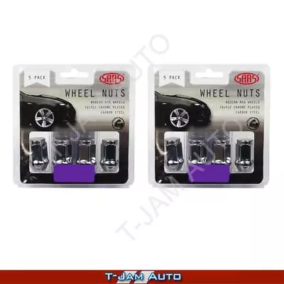 SAAS Wheel Nuts Flat 1/2 Chr 35mm 2x5PK For Ford Explorer 1996+ • $33.45