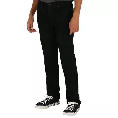 George Jeans Men 36x30 Black Denim Cotton Stretch Low Rise Straight Leg Slim Fit • $26.45