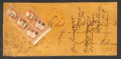 USA SCOTT #11 (x5 BLOCK) STAMPS NEW ORLEANS LOUISIANA STEAM CANCEL COVER 1855 • $599.95