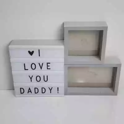 Cinema Light Box  I Love You Daddy  Wooden Picture Frame Holds Two Photos Works • $19.99