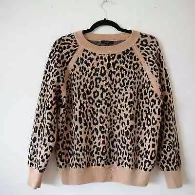 J. Crew Boyfriend Crewneck Sweater In Leopard Animal Print • $35