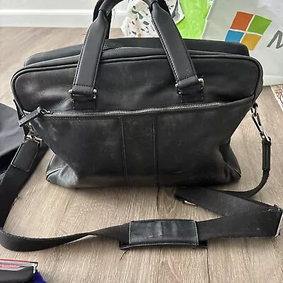 Coach Embassy Laptop Bag 5745 Black Leather Carry Briefcase Tote • $54.99