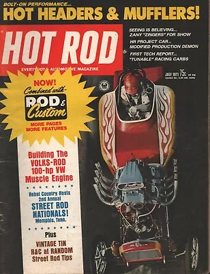 HOT ROD - July 1971 - Building The Volks-Rod - Headers And Mufflers - Coke Ad • $9.75