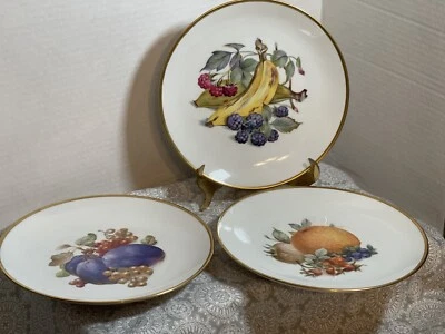 $12.60 • Buy 3 Vintage Baronet China Eschenbach 8  Plates Fruit Design Bavaria Germany