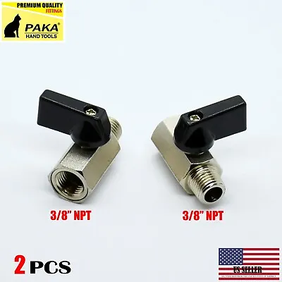 2 Pcs High Quality Mini Ball Valve 3/8  MALE X FEMALE NPT • $11.99