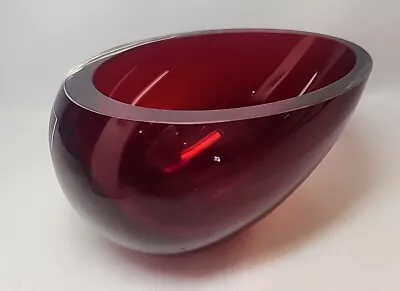 MCM Echo Bowl Ruby Red Miller Rogaska Reed & Barton Crystal Bowl Beautiful! • $34.99