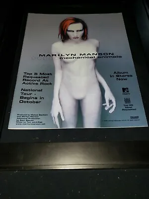 Marilyn Manson Mechanical Animals Rare Original Radio Promo Poster Ad Framed  • $55.80