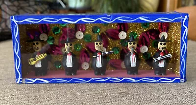 Mexican Day Of The Dead Mariachi Band Diorama Skeleton Folk Art 6.25”x2.5” • $15