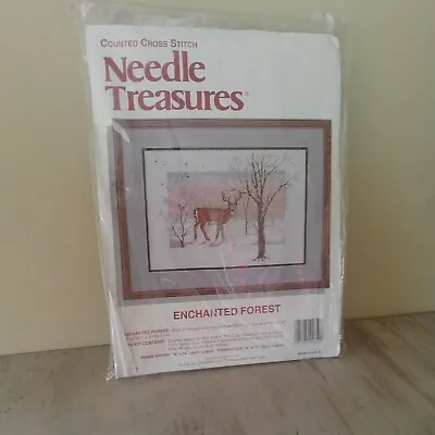 New Needle Treasures Cross Stitch Kit ENCHANTED FOREST Deer - 18 X 14 Nature • $22