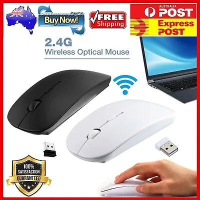 $9.98 • Buy 2.4 GHz USB Optical Wireless Mouse Mice Scroll Cordless For PC Laptop Computer