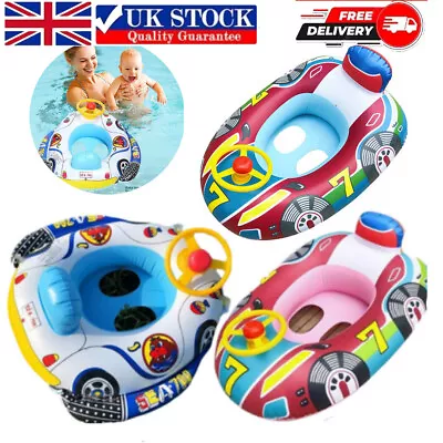 Kids Toy Water Inflatable Car Baby Ring Toddler Swimming Pool Float Seat Boat • £7.56