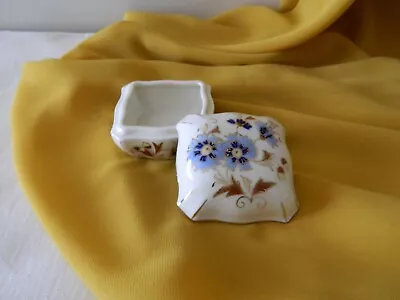 VTG ZSOLNAY PECS1868 Porcelain Trinket Box Hand Painted Floral Hungary 1970s • $15