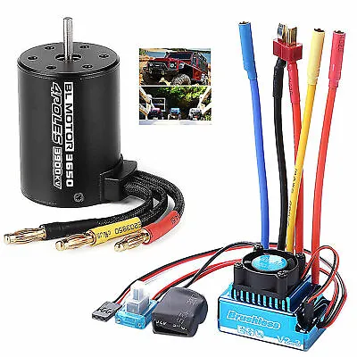 Waterproof 3900KV Brushless Motor 45A 60A 80A 120A ESC For 1/10 RC Car Truck • $14.24