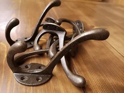 Vintage Industrial Style Coat Hook (Victorian Period Cast Iron Metal Hangers) • £4.95