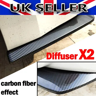 £10.59 • Buy 2x Carbon Fiber Rear Bumper Lip Diffuser Splitter Canard Protector Accessories