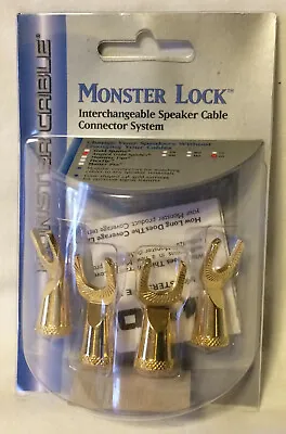 Monster Lock Angled Spades Size L - Speaker Cable Z2 Bi-wire Biwire Z RARE LARGE • $134.85