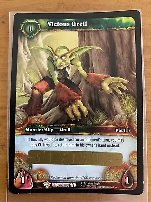 Vicious Grell World Of Warcraft Crown Loot Card LP Unscratched Unused Wow Tcg • $9.99