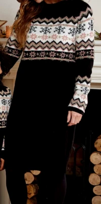 £16.99 • Buy New Womens Fairisle Jumper Dress Black Size UK 16/18 RRP£25