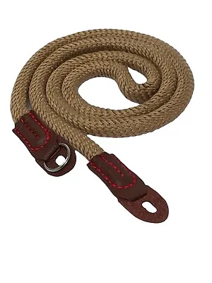 Rope Camera Neck Strap Vintage Shoulder Strap Mirrorless DSLR Cameras Tan • £7.75