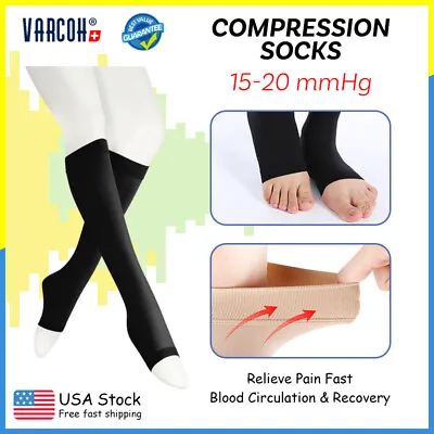 Compression Socks 15-20 MmHg Knee High RunningAthleticNursesPregnancyTravel • $23.12