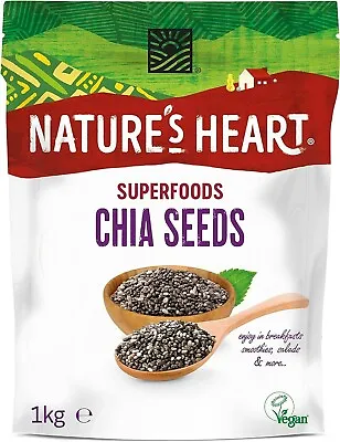 Terrafertil Nature's Heart Fibre Rich Peru Chia Seeds Super Foods Seeds Pack 1Kg • £10.99