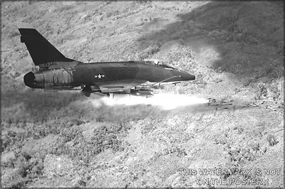 Poster Many Sizes; Usaf F-100 Super Sabre Firing Rockets In South Vietnam 1967 • $160.11