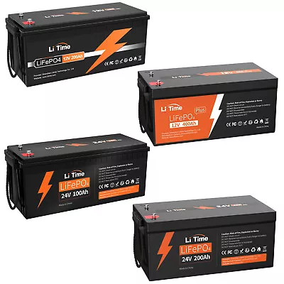 12V 200Ah/400Ah / 24V 100Ah/200Ah LiFePO4 Lithium Battery For Solar RV Marine • $1299.99