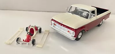 Vintage Built-Up 1963 FORD PICK-UP TRUCK W/ GO-KART -red. & White • $31