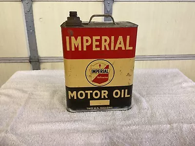 Vintage Imperial Motor Oil 2 Gallon Can. Empty  • $51.99