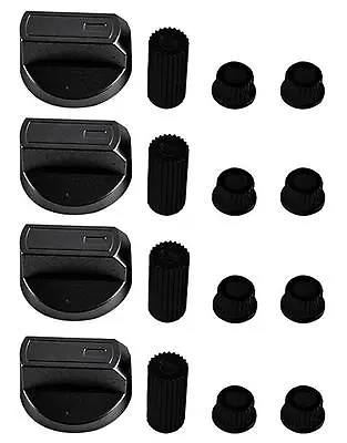 £4.95 • Buy 4 X Universal INDESIT Cooker/Oven/Grill Control Knob And Adaptors BLACK