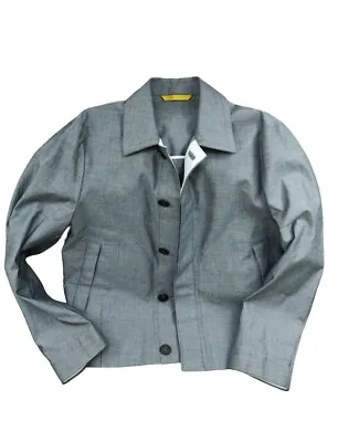 Canali Jacket 48 Grey Rain & Wind 100% Cotton With PU Coating • £345