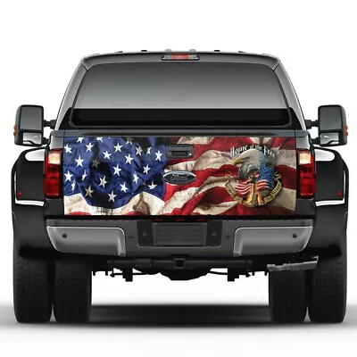 American Flag Veterans Patriotic Tailgate Wrap Vinyl Graphic Decal Sticker Truck • $44.99